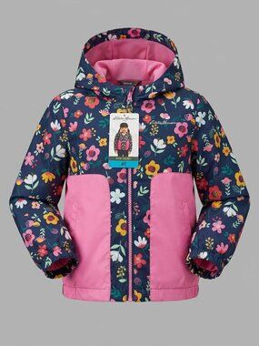 Eddie Bauer Kids Floral Hooded Raincoat Windbreaker - Size 4T - NWT